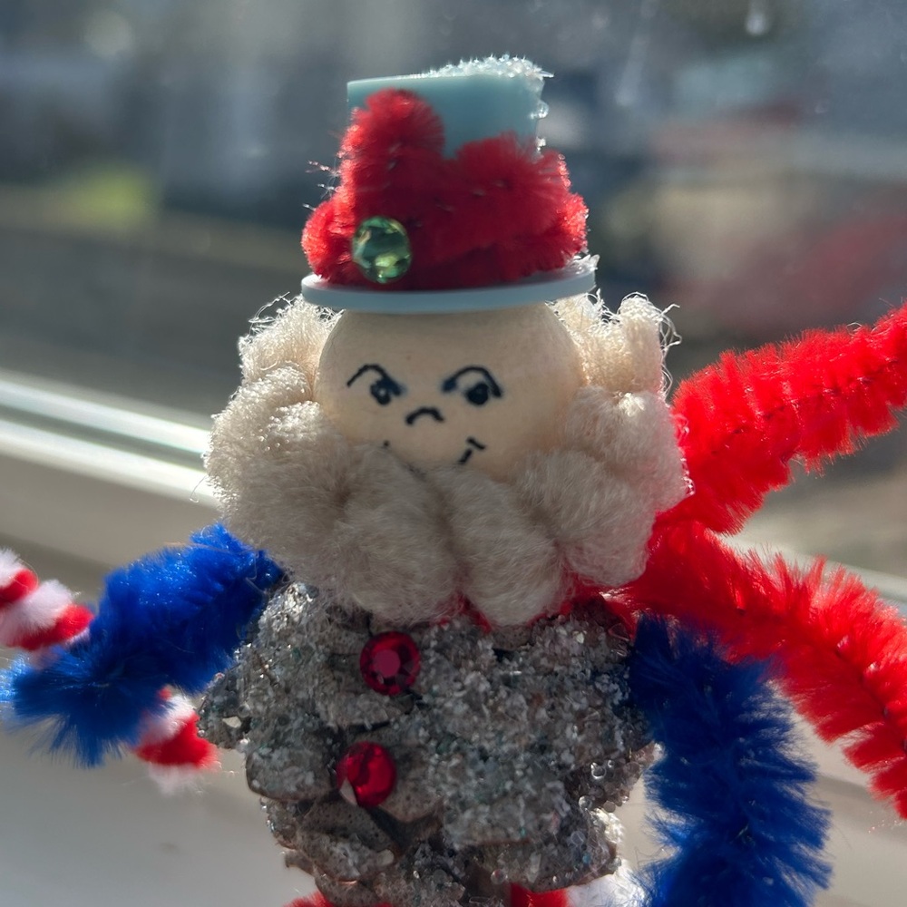 Festive vintage repurposed elf and Tree Holiday Decoration - Picture 3 of 7
